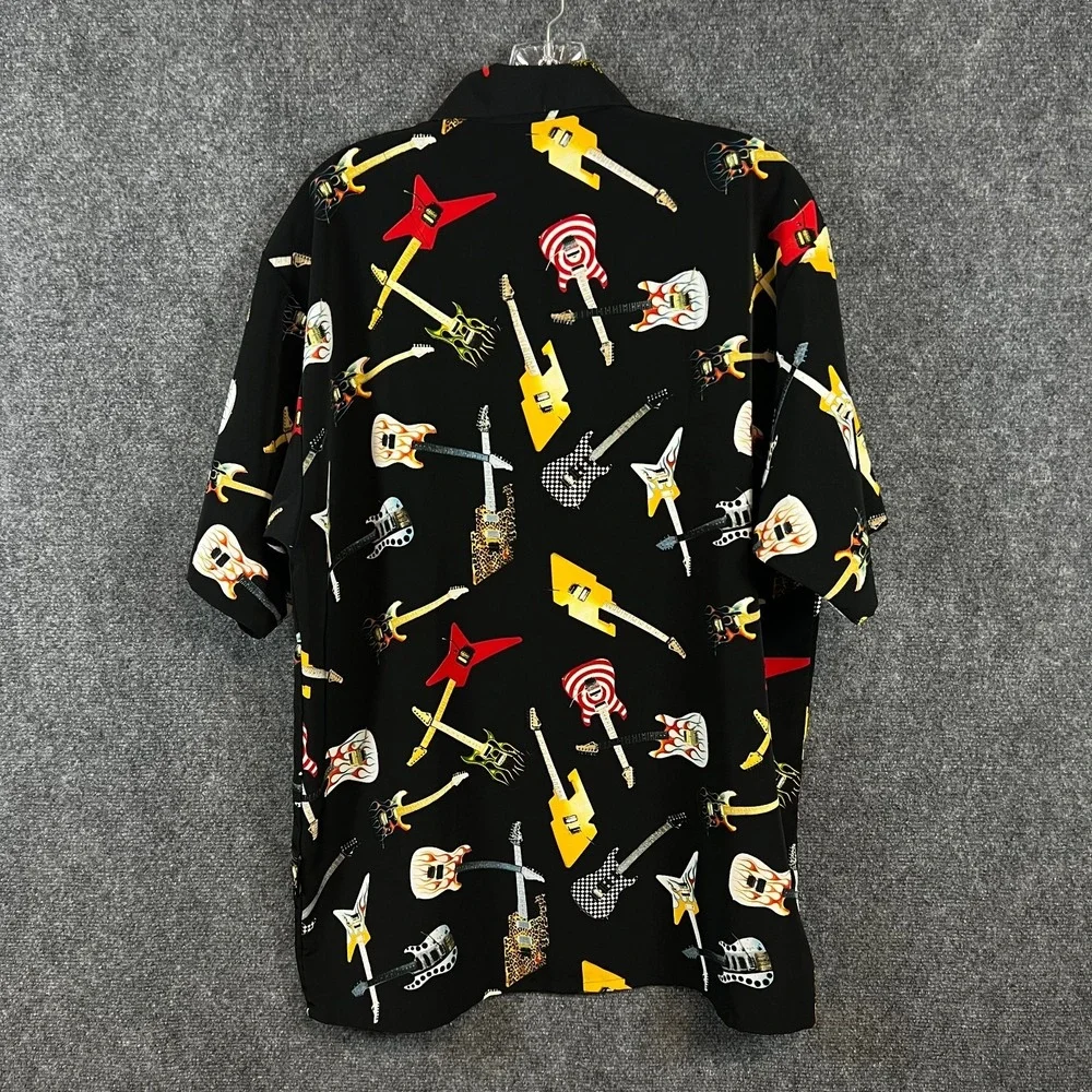 Mens VTG Dragonfly Clothing Co. Hard Rock St Thomas AOP Guitar Camp Shirt Size M - Picture 8 of 13